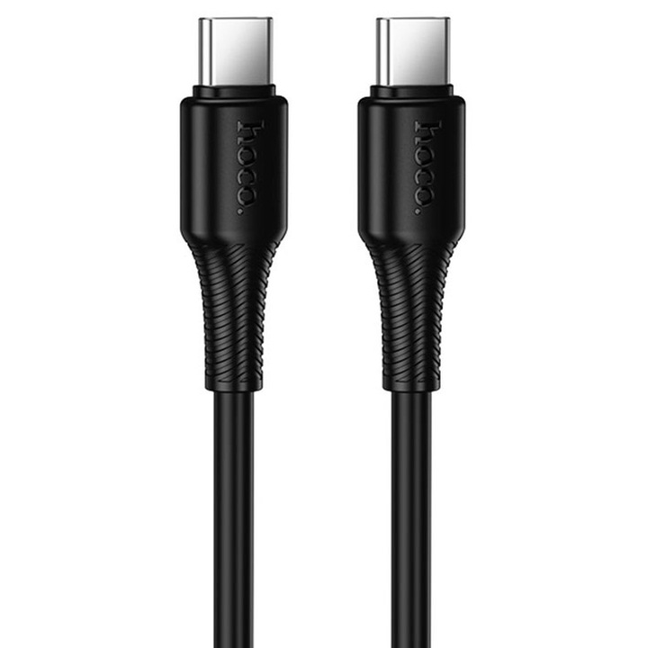 Cablu Date si Incarcare Hoco X120 USB-C - USB-C 3A, 60W Fast Charge, 1m, Negru