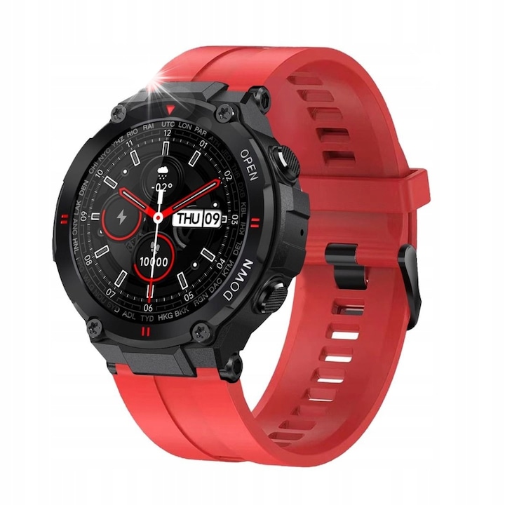 Ceas inteligent Gravity GT7-2 Pro, 1,39 inch, negru, bratara din otel inoxidabil, rezistent la apa IP67
