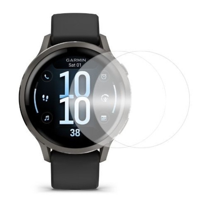 Set 2 folii protectie, pentru Garmin Venu 4, 41 mm, protectie ecran, din silicon