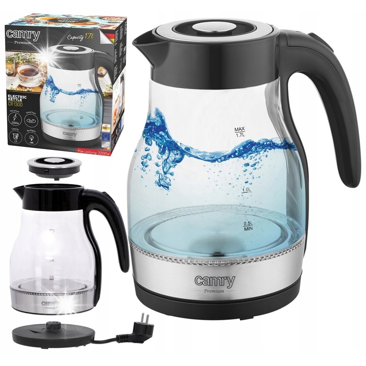 Fierbator electric Xiaomi Double Wall 1,7L 1800W inox 316L, 4 functii de siguranta