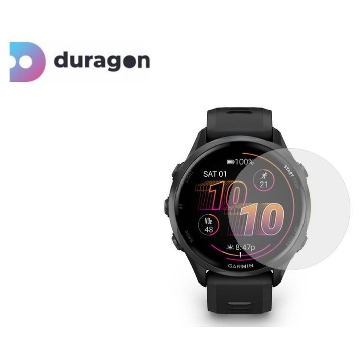 Folie silicon Duragon, compatibila cu Garmin Forerunner 570, 47 mm, protectie ecran, antisoc