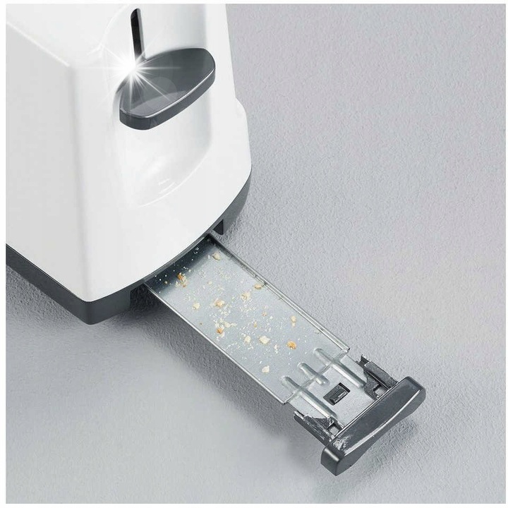 Тостер Severin AT 2232, 800W, бял, със скара за кифлички, капацитет 2 филийки