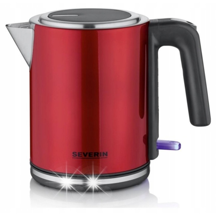 Електрическа кана Severin, 1л, 2400W, червена, инокс