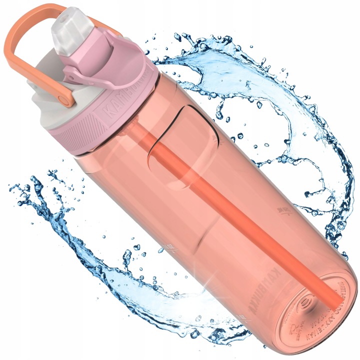 Kambukka Lagoon 750ml kulacs, narancssárga, rózsaszín, 24,6x7,5cm, 100% szivárgásmentes