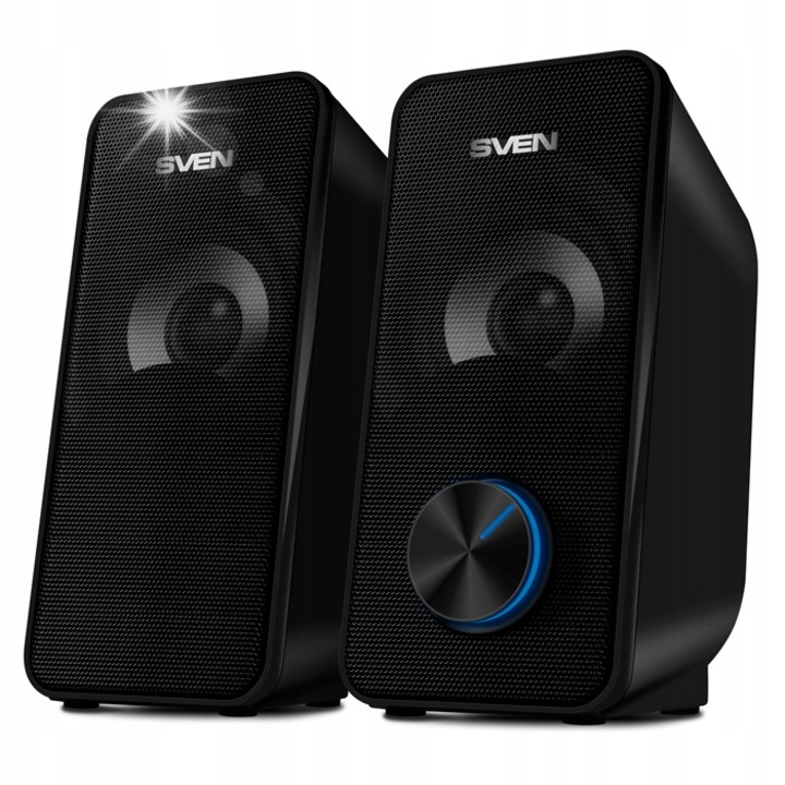 Boxe PC SVEN 410, 6W, LED multicolor, 78x176x97mm, negru