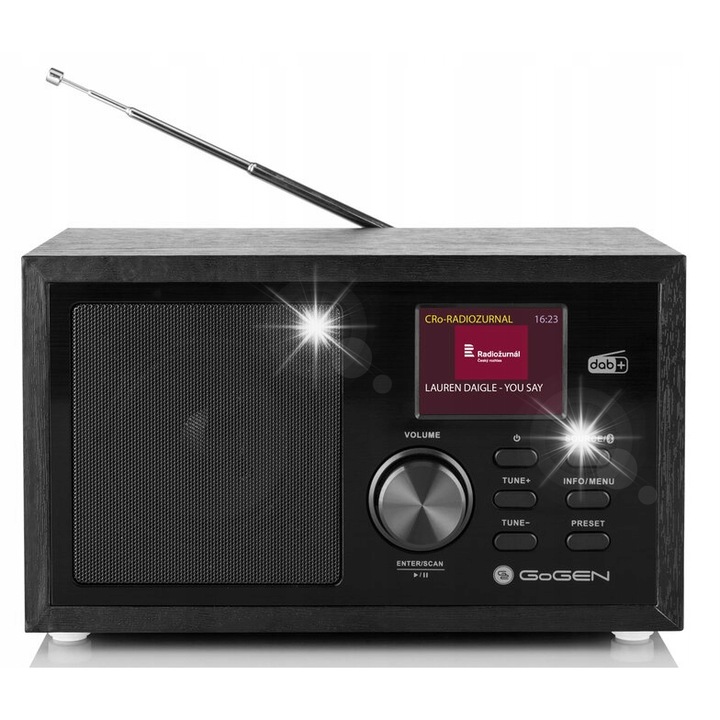 Радио с часовник GoGEN 620 DAB+, Bluetooth, черно, компактни размери