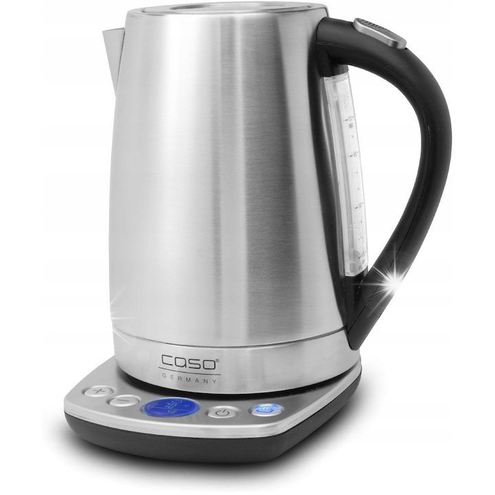 Fierbator electric Severin WK 3480, capacitate 1,7L, 3000W, inox si sticla, functie Easy Tea Select