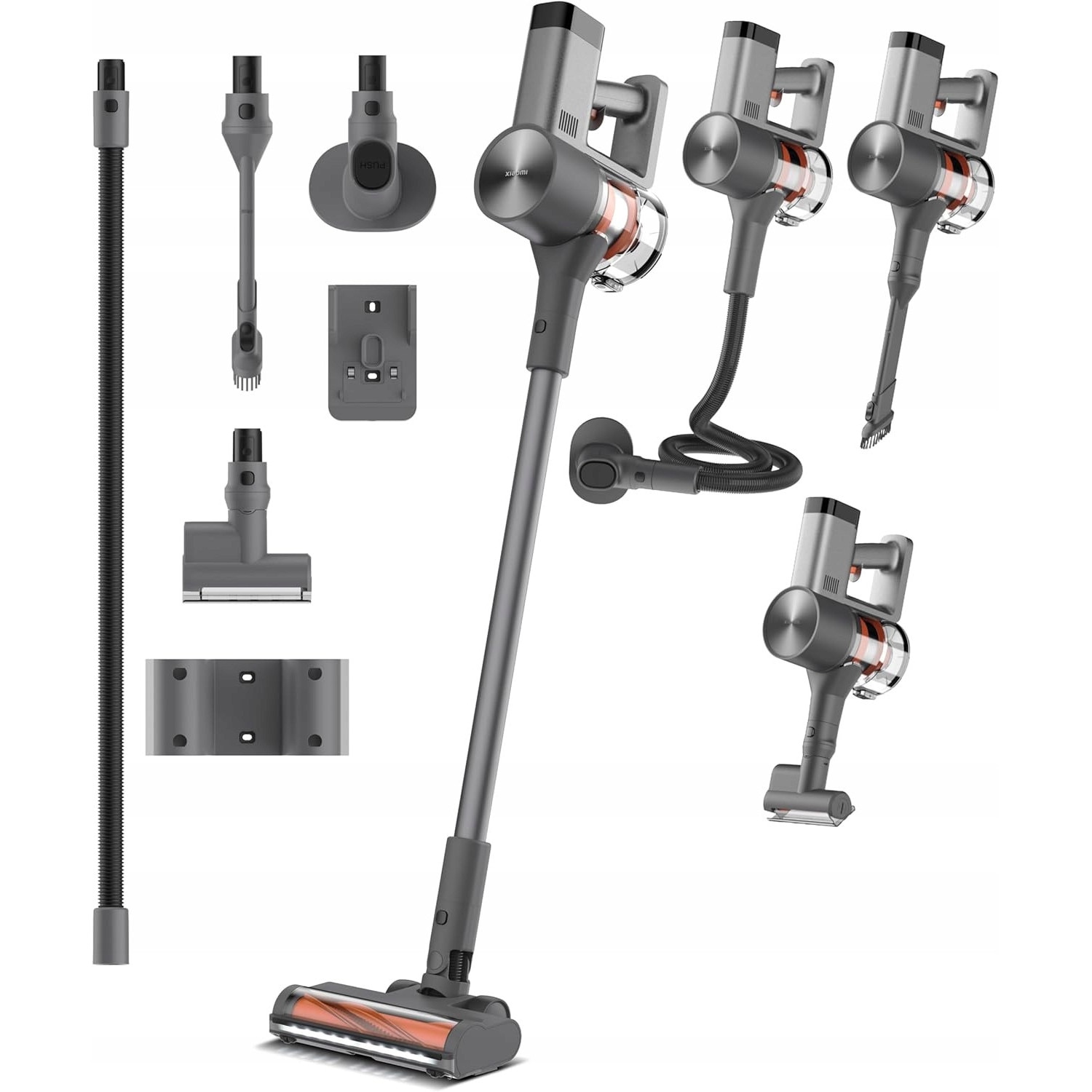 Aspirator vertical fara fir Xiaomi G20 Max, putere 180 AW, presiune 25000 Pa, set cu accesorii, gri, 600 ml
