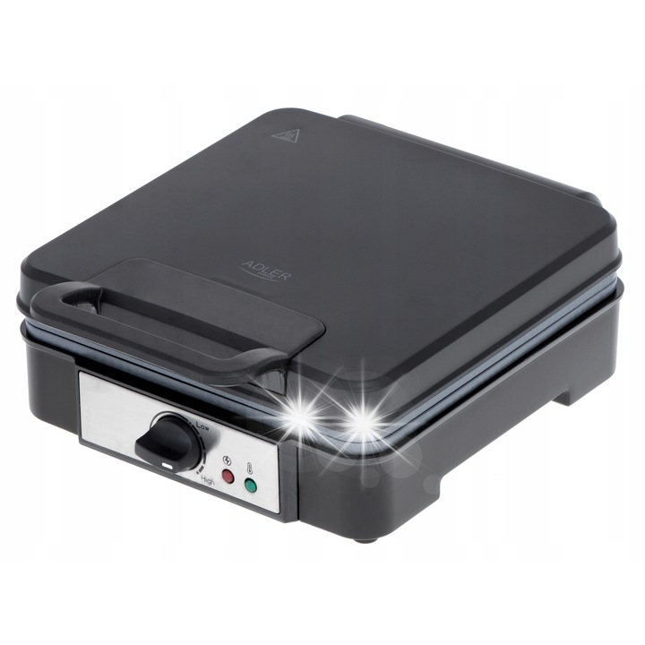 Gofri sütő Adler AD3049, 4 gofri, fekete, 1800W, méretei 24,5x31,5x11cm