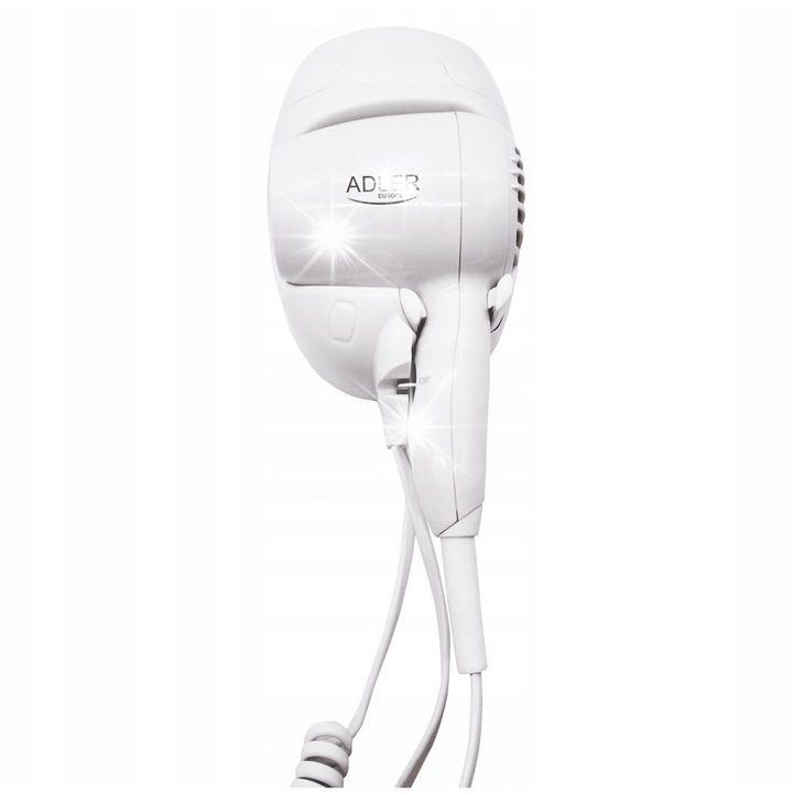 Хотелски сешоар, Adler, 1600W, бял, стенен монтаж