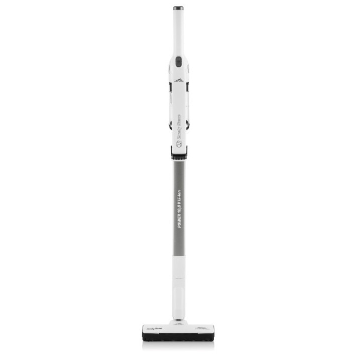 Aspirator vertical fara fir 2 in 1 ETA Handy Home 5428 90000, Li-Ion 10.8 V, Motor BLDC 120W, Filtru HEPA, LED, Autonomie 25 min, Alb
