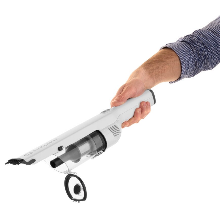 Aspirator vertical fara fir 2 in 1 ETA Handy Home 5428 90000, Li-Ion 10.8 V, Motor BLDC 120W, Filtru HEPA, LED, Autonomie 25 min, Alb