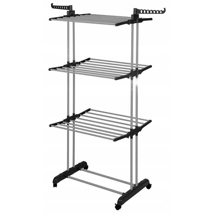 Alsea függőleges ruhaszárító, 3 szintes, 22m szárítási felület, fehér, 169x62x73cm