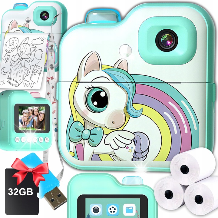 Aparat foto instant Polaroid Now Generatia 3, Arctic Blue, design clasic, autofocus imbunatatit