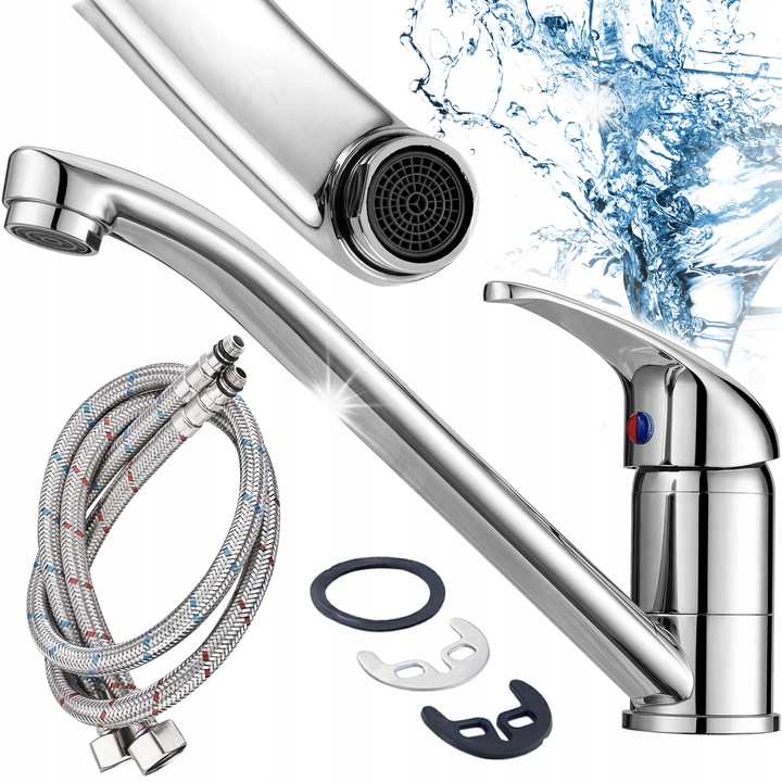 Renew Force konyhai csaptelep, fényes króm, 360°-ban forgatható kifolyócsővel, teljes szerelőkészlet