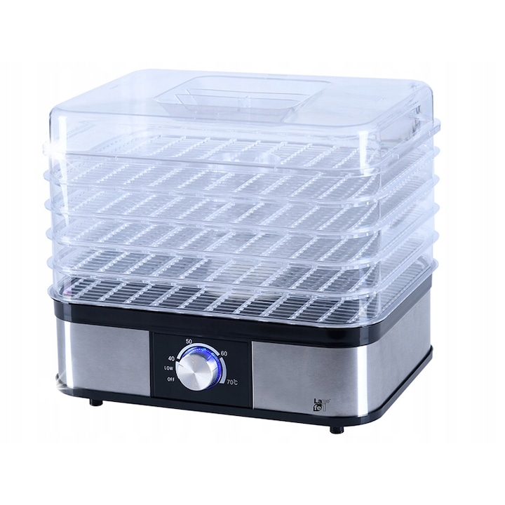 Deshidrator Lafe 5 tavi, 250W, 40-70°C, pentru legume, fructe, ierburi, carne