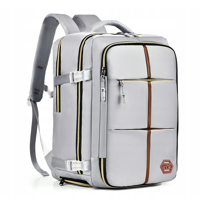 Renew Force utazó hátizsák, 4 rekesz, 12 zseb, szürke-ezüst, 42x21x28cm, védőcsomagolással