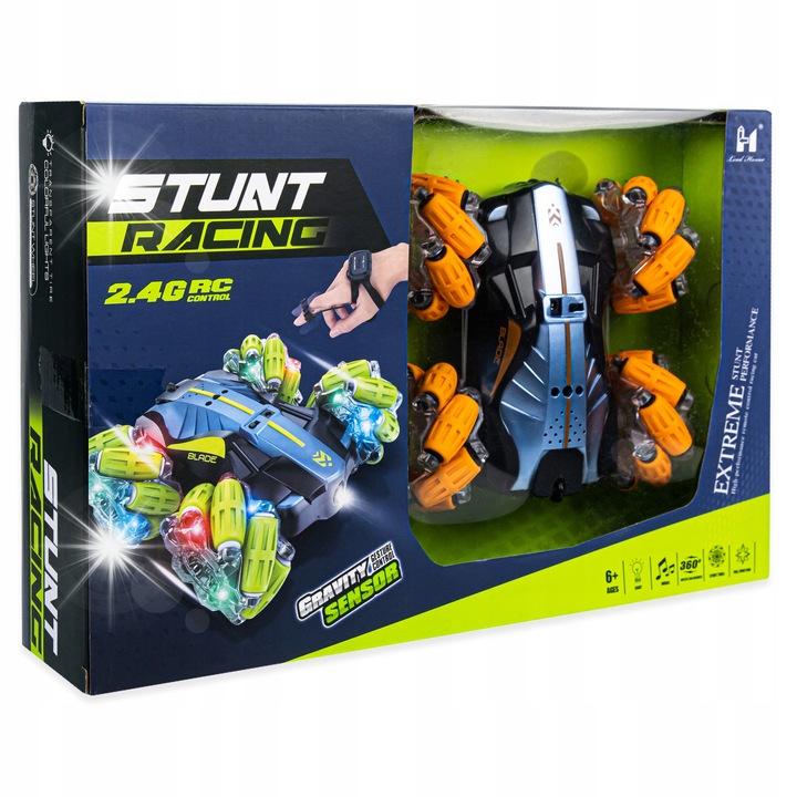 RC кола Click4TOYS Twister, 2 в 1, червена, 15x15,5x7см, с контрол чрез жестове и дистанционно управление