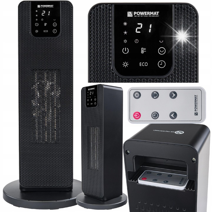 Powermat PM-GKL-3000DL kerámia hősugárzó, 1000/2000W, távirányítóval, 46x21x12,5cm