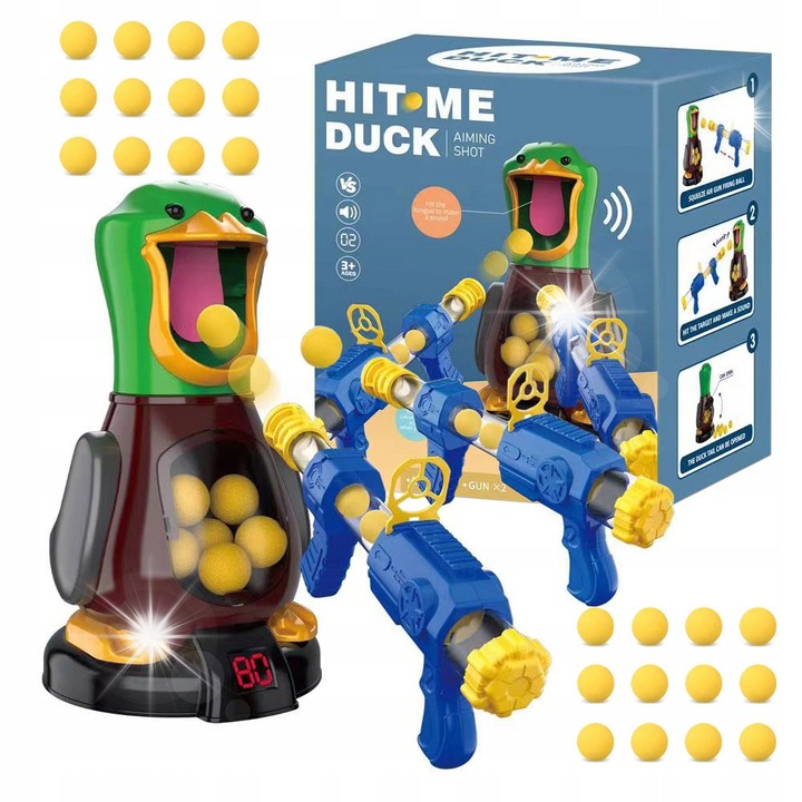 Интерактивна играчка, click4TOYS, комплект от 2 пистолета, многоцветен, 16x29см