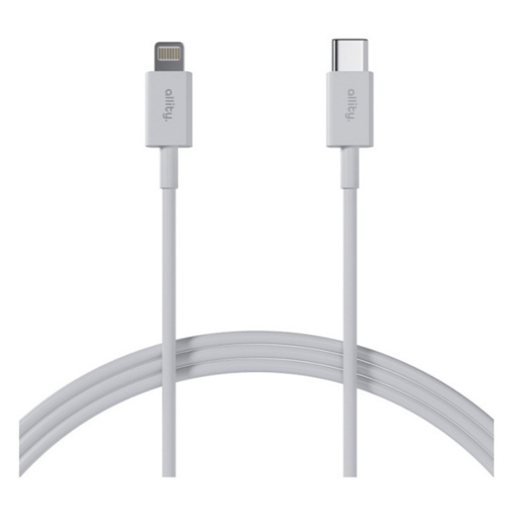 Cablu de date Allity AUC-03 USB - Lightning, 27W, 1m Alb