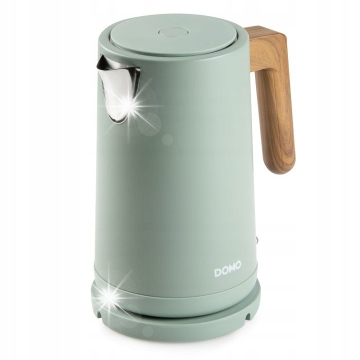 Fierbator de apa Domo, dozator apa fierbinte, 1,5l, 3000W, negru/otel inoxidabil, 20x27x29cm
