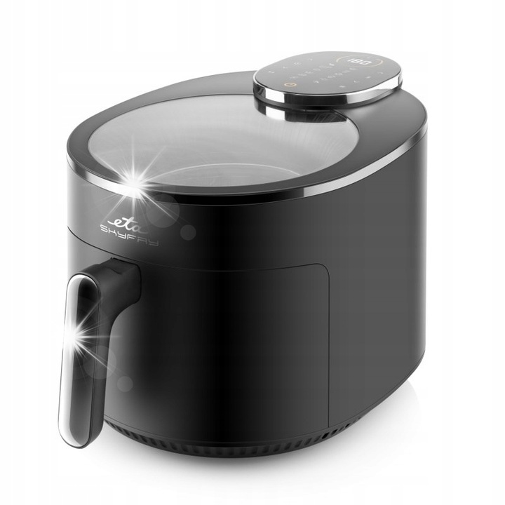 ETA SkyFry 5L olajmentes fritőz, 12 program, 80-200°C hőmérséklet, 60 perces időzítő, átlátszó