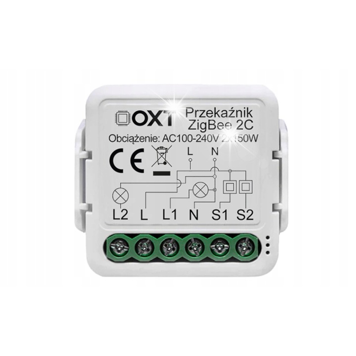 OXT mini 2 obvoci ZigBee modul, 150W, 1000W, szerelőkészlet rögzítőkapoccsal