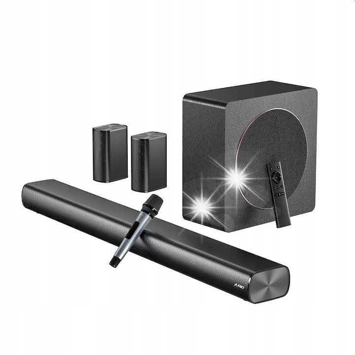 Саундбар Fenda HT-500DA 5.1, 190W, безжичен субуфер, Dolby Atmos, размери 1000x75x120mm