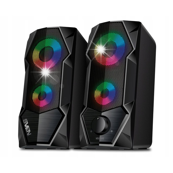 Boxe PC SVEN 445, 2.0, multicolor, 6W, 78x175x100mm