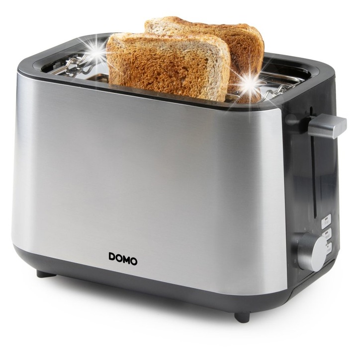 Тостер Domo DO966T, инокс, 2 филии, 7 степени на мощност, 29,5x17,5x18,9см