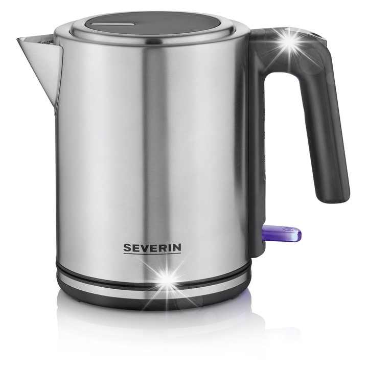 Електрическа кана Severin, 1 л, 2400 W, инокс, безжична