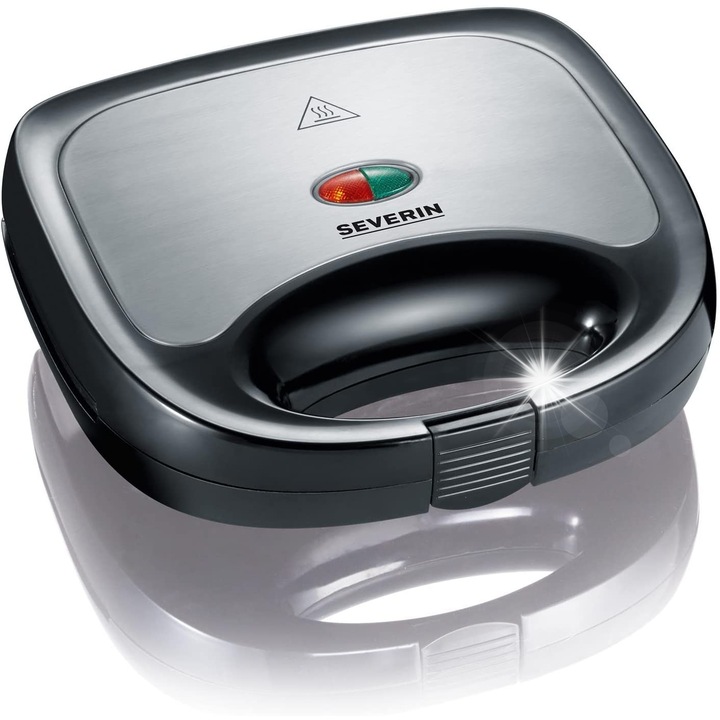 Sandwich-maker, Hyundai, Alb/Negru