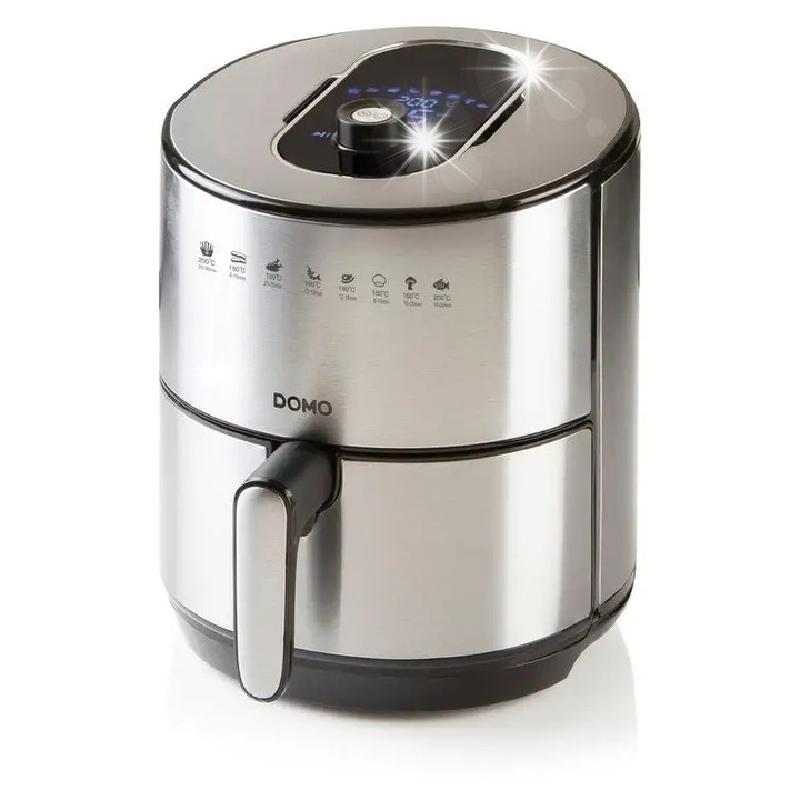 Фритюрник с горещ въздух DOMO DO530FR, 4L, инокс, 1500W, 8 автоматични програми