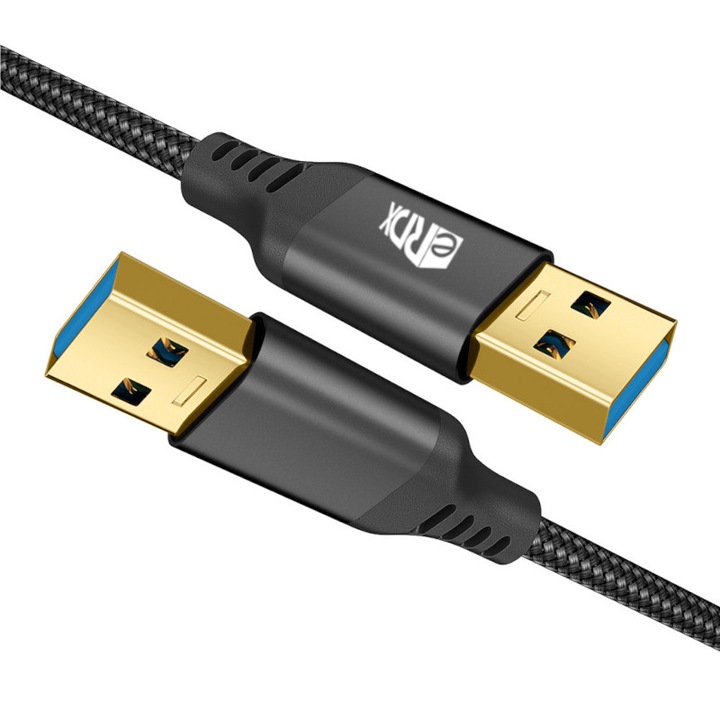 Cablu USB 3.0 eRDX® – 3m, USB-A la USB-A, 5Gbps, Compatibil HDD Extern, Statie Docare, Cooler Extern, Hub