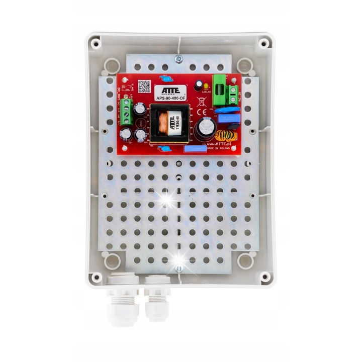 Захранване SMPS, Atte 48V 2A 96W, IP56 защита, размери 192x140x70mm, сиво