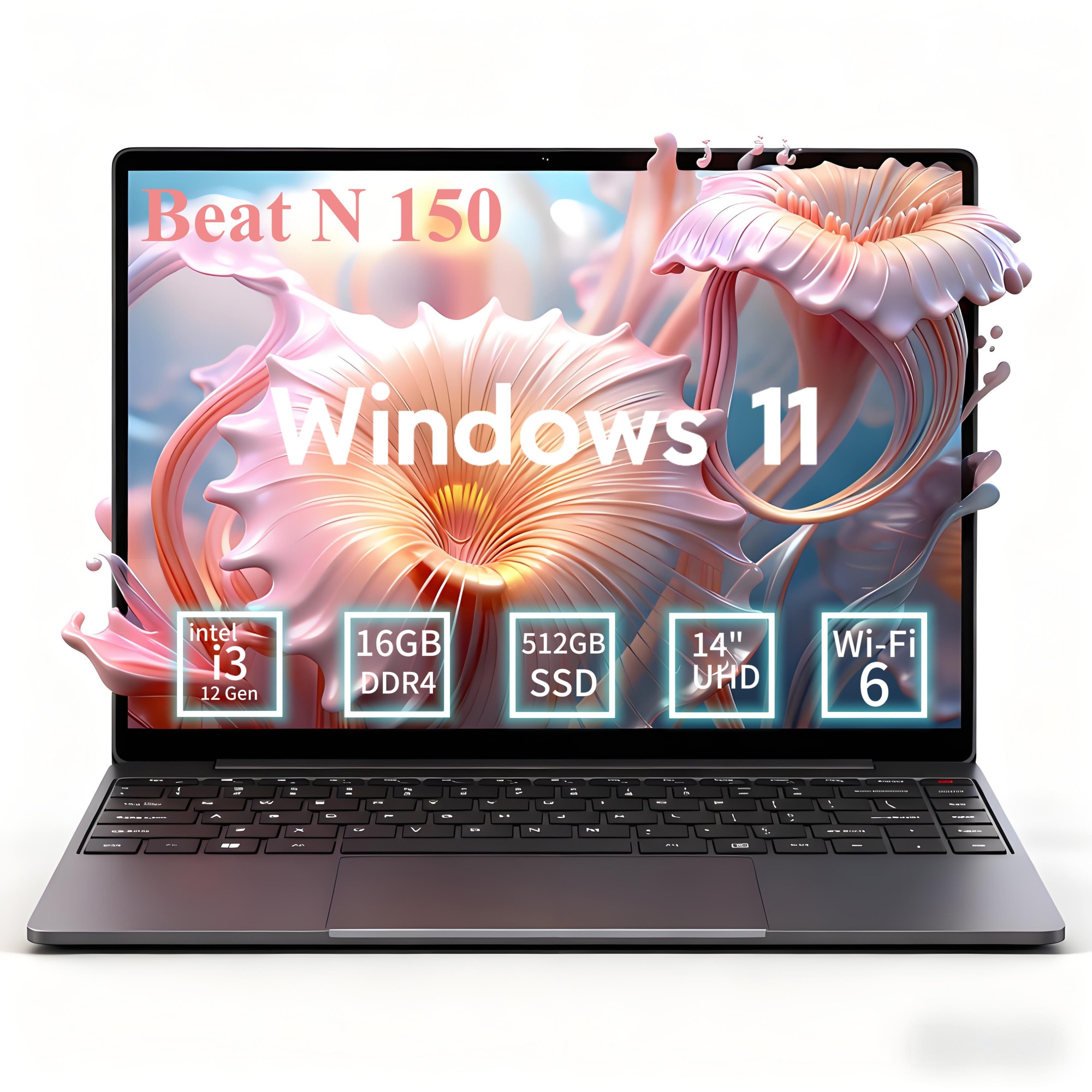 Laptop Chuwi CoreBook X i3-1220p, Intel Core i3 12Gen, 16 GB DDR4, 512 GB SSD, 14" UHD, Windows 11, Wi-Fi 6, tastatura iluminata, subtire si puternic