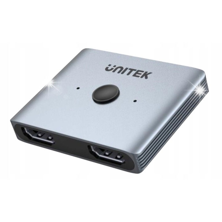 HDMI 2.1 Unitek 8K 2-в-1 превключвател, сив, 47,5x58,2x10,2 мм