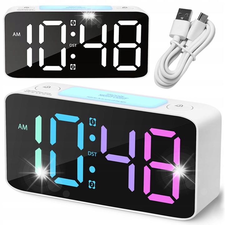 Renew Force dekorációs óra, USB-C töltővel, 15 színkombináció, fekete, 16,5x8x4,5cm