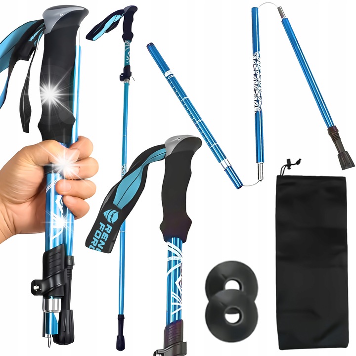 Bete trekking, Renew Force, регулируеми, 34x127cm, сини, комплект с аксесоари