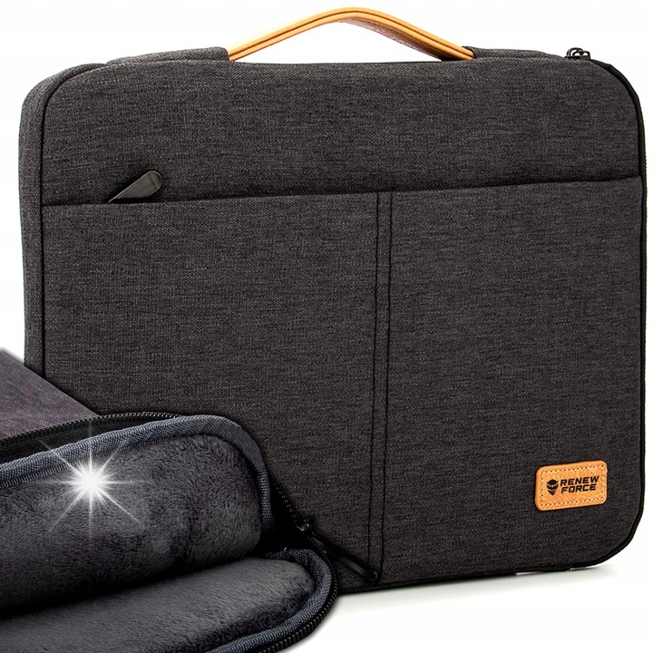 Renew Force laptoptáska, 15,6", vízálló anyag, sötétszürke szín, védőtokkal