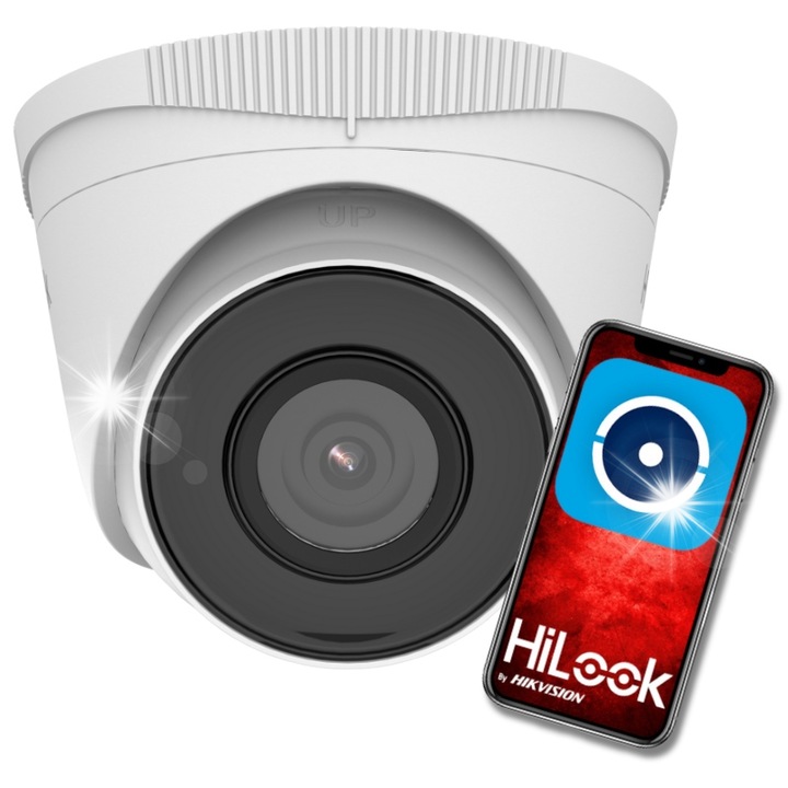 Камера IP Hilook 4MP IPCAM-T4-30DL, Dual Light, устойчива на атмосферни влияния, 2.8mm, IP67