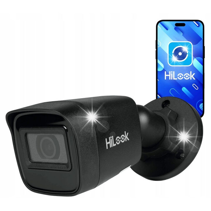 Камера IP тръбна HiLook IPCAM-B4-P 4MP, 2.8mm, черна, водоустойчива, P2P