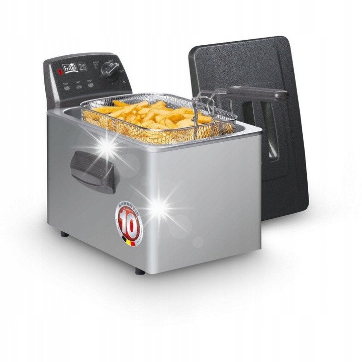 Фритюрник Fritel Turbo SF4551, 5л, 3000W, двойна отоплителна система, сив, метален
