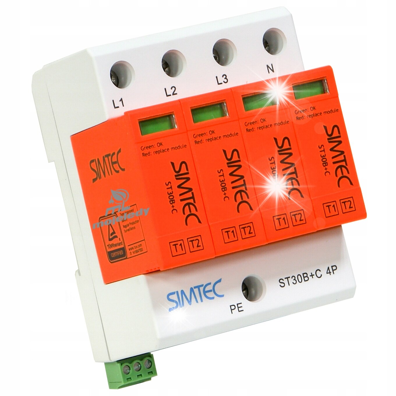 SIMTEC ST30B+C 4P 30kA 275V szürke 70,8x66x90,5mm feszültséglevezető ...