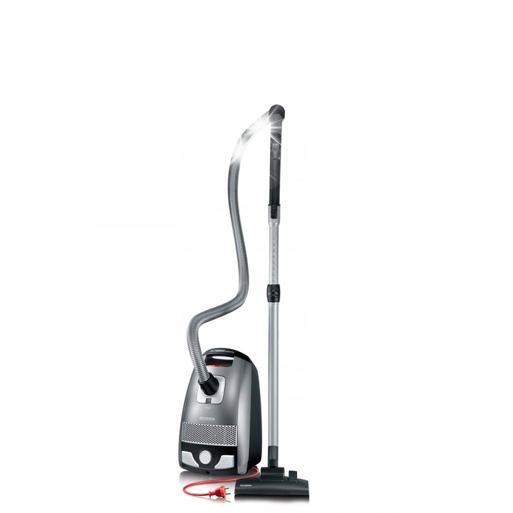 Прахосмукачка Severin S'Power с торба 3л, 750W, сива/черна, включени аксесоари