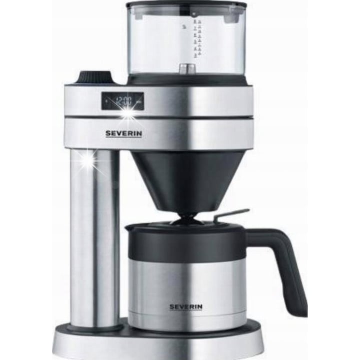 Cafetiere Severin KA 5762 Caprice 1,25l, 1450W, argintie, cu functii de demineralizare si mentinere a temperaturii