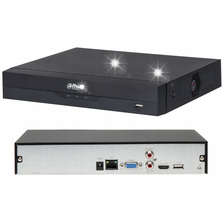 Retea NVR DAHUA NVR4108HS-EI 8 canale, 16 Mpx, 260x233x48mm, negru
