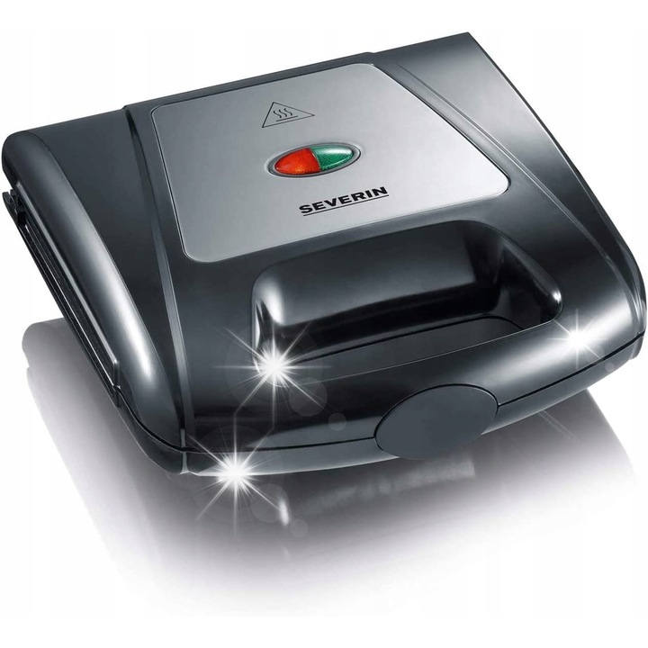 Grill electric Domo DO9225G, 2000W, negru, 29,5x26,5cm, 2 placi grill, termostat reglabil
