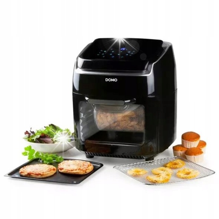 Фритюрник без мазнина Domo 3 в 1, 10L, 1800W, функция за сушене, черен